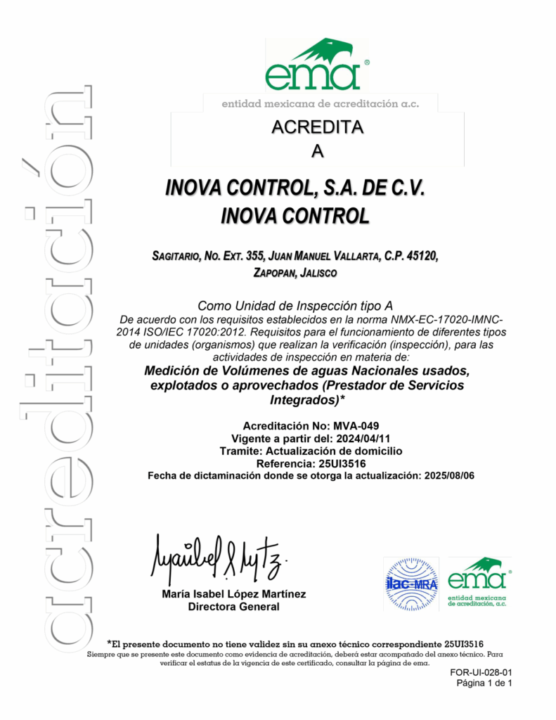 Acreditación EMA InovaControl